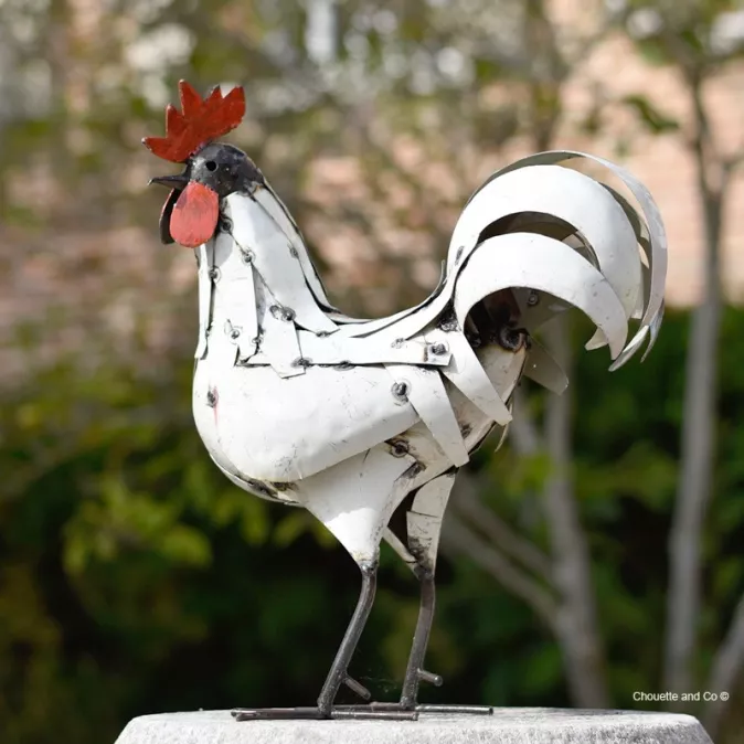 Coq blanc grand modèle