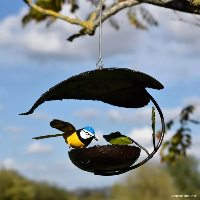 mangeoire maison cône métal recyclé décoration jardin