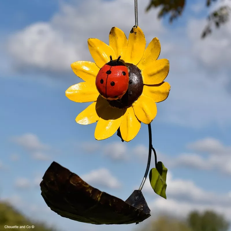 mangeoire maison cône métal recyclé décoration jardin