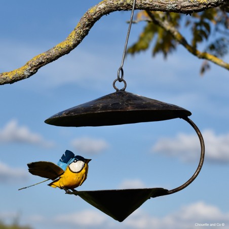 mangeoire maison cône métal recyclé décoration jardin