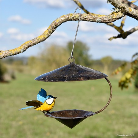 mangeoire maison cône métal recyclé décoration jardin