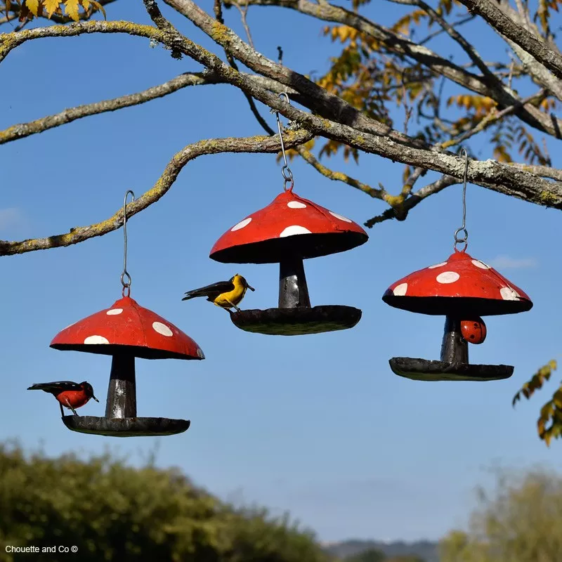 Mangeoire champignon amanite à suspendre
