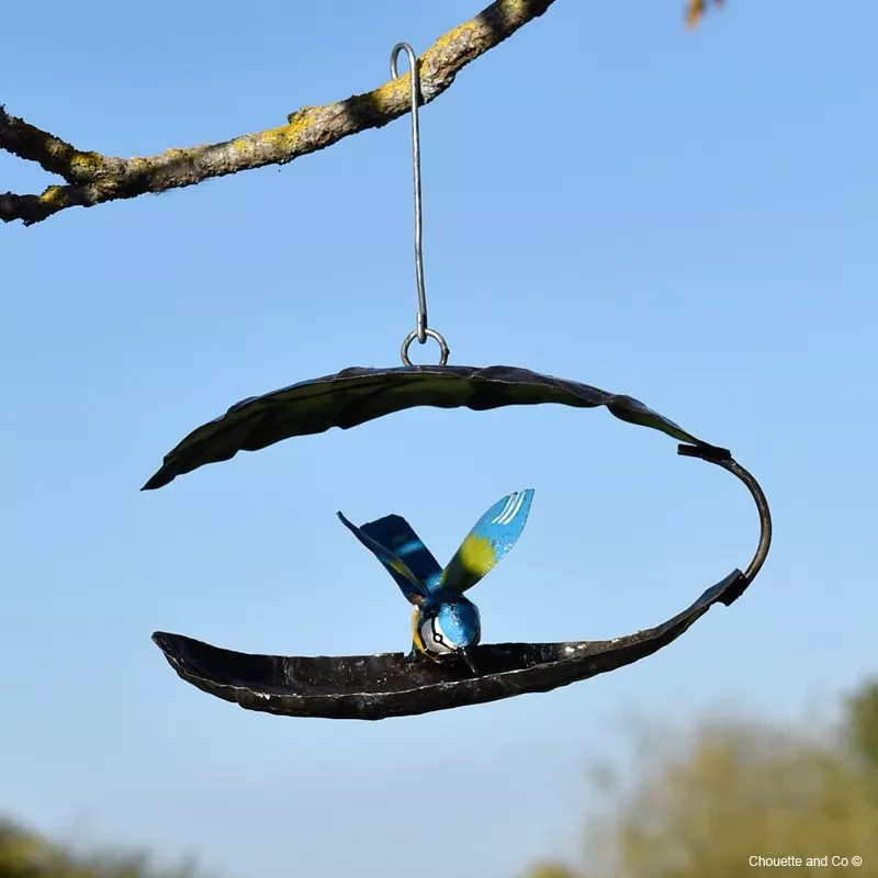 mangeoire maison cône métal recyclé décoration jardin