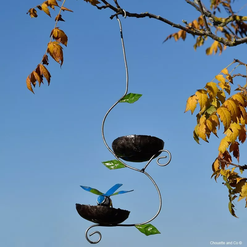 mangeoire maison cône métal recyclé décoration jardin