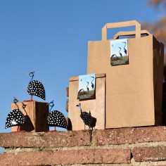 Box de Noël pintades peintes à la main petit modèle