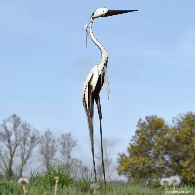 Héron tout blanc lisse