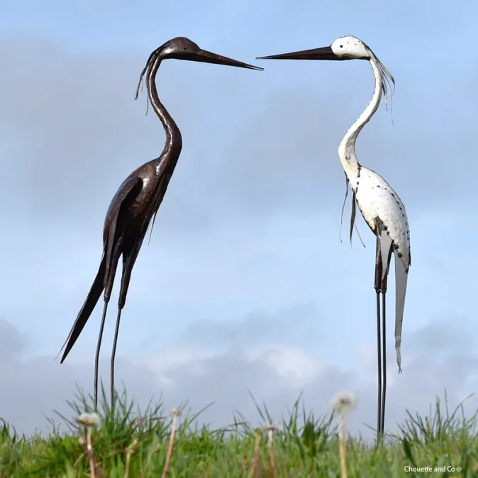Héron tout blanc lisse