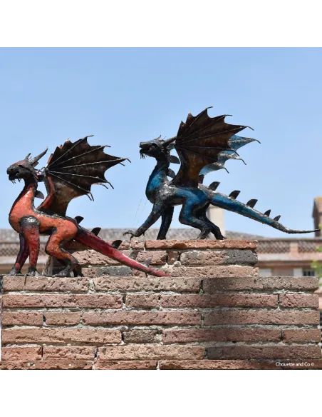 Dragon couleur en métal fût