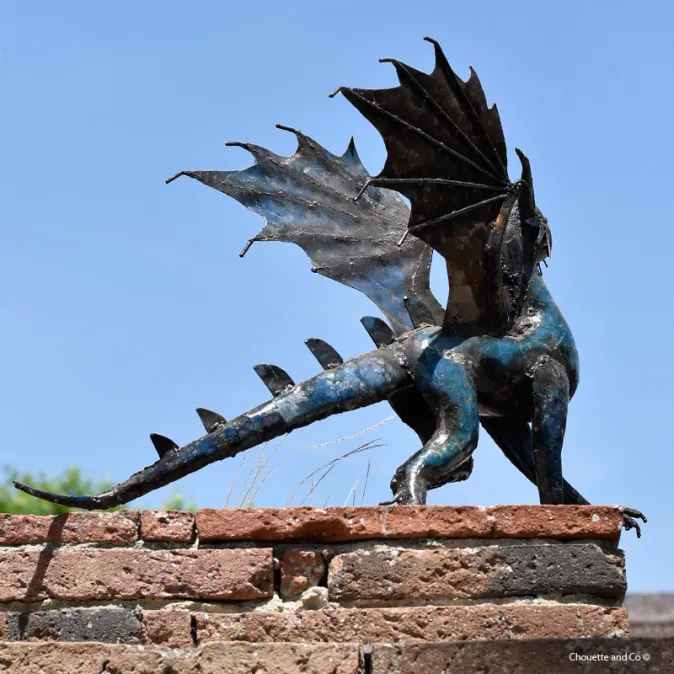 Dragon couleur en métal fût