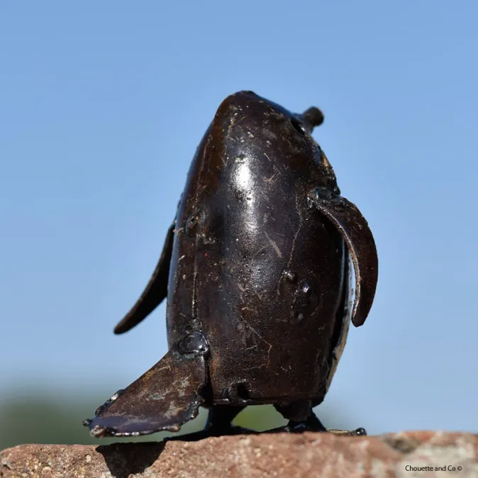 pingouin blanc métal recyclé décoration jardin