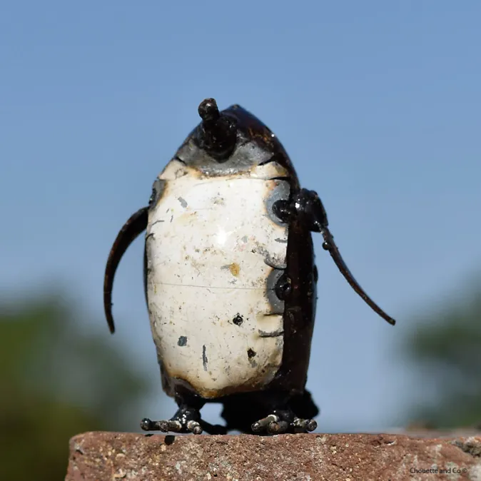 pingouin blanc métal recyclé décoration jardin