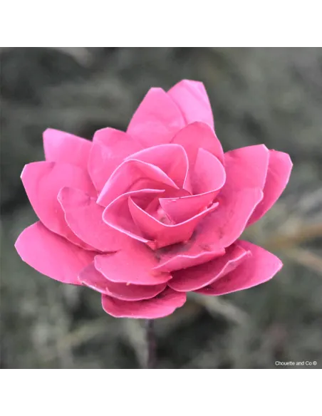 Fleur de Lotus rose en métal peint à la main
