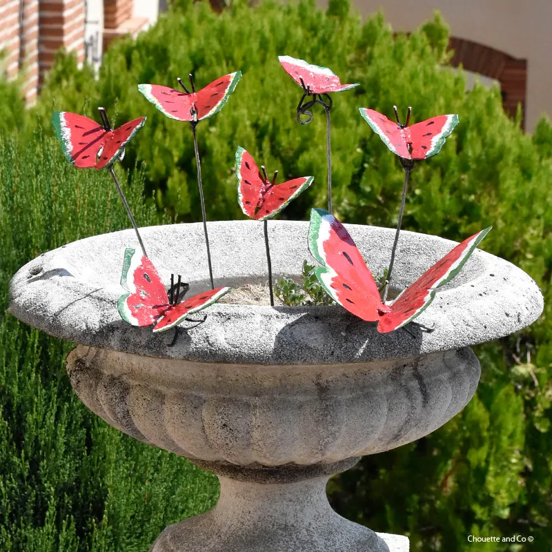 papillon couleur métal recyclé décoration jardin
