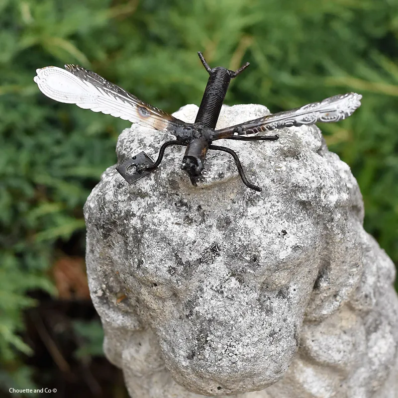 libellule métal recyclé décoration jardin