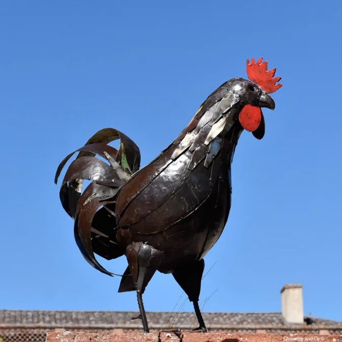Coq "Rico"en métal brut