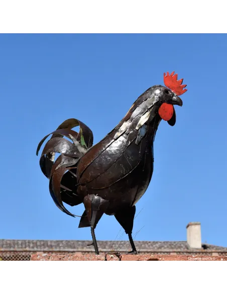 Coq "Rico"en métal brut