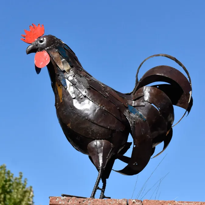Coq "Rico"en métal brut