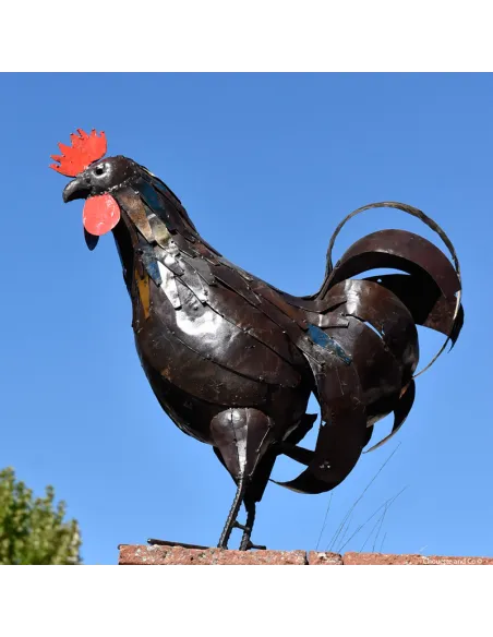 Coq "Rico"en métal brut