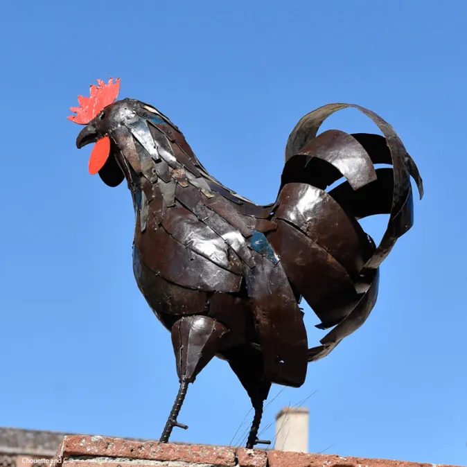 Coq "Rico"en métal brut