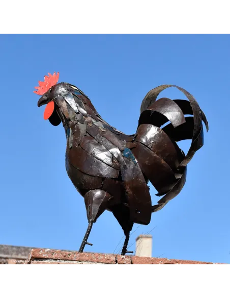 Coq "Rico"en métal brut