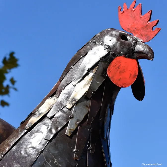 Coq "Rico"en métal brut