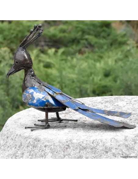 Paon en métal fût bleu