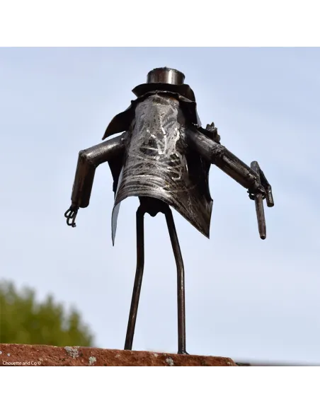 Grenouille gentleman en métal recyclé