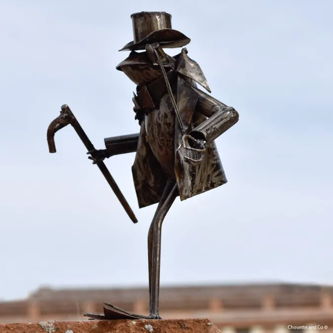 Grenouille gentleman en métal recyclé