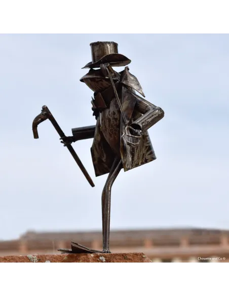 Grenouille gentleman en métal recyclé